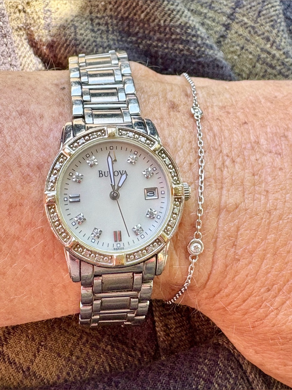 Vintage Bulova Women’s Diamond Two-Tone Silver and Gold 96R105 Bracelet Watches - Picture 2 of 15